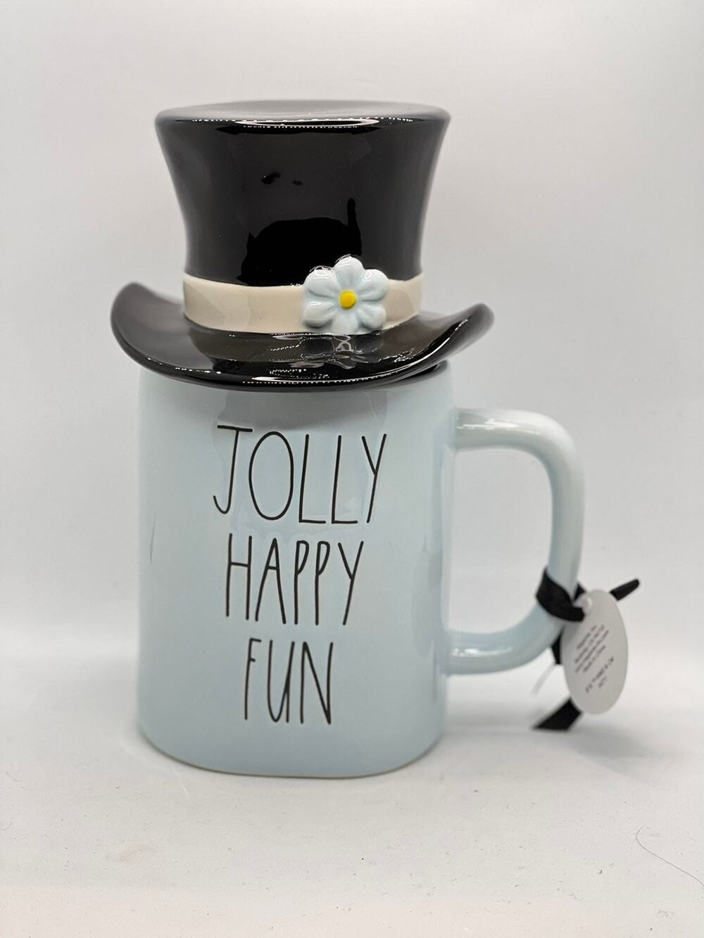 Rae Dunn Frosty Jolly Happy Fun Mug with Topper